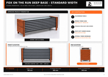 Load image into Gallery viewer, Fox on the Run Deep Base technical dimensions - 700 mm overall height, 600 mm Colourbond panel height, 340 mm internal Colourbond width