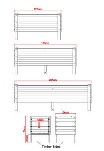 Detailed line drawing of the Mr Fox in a Box wicking planter box illustrating the technical design and construction of its self-watering system.