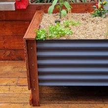 Load image into Gallery viewer, Side view of the Mr Fox in a Box wicking planter box showcasing its sleek design and integrated self-watering system for sustainable gardening